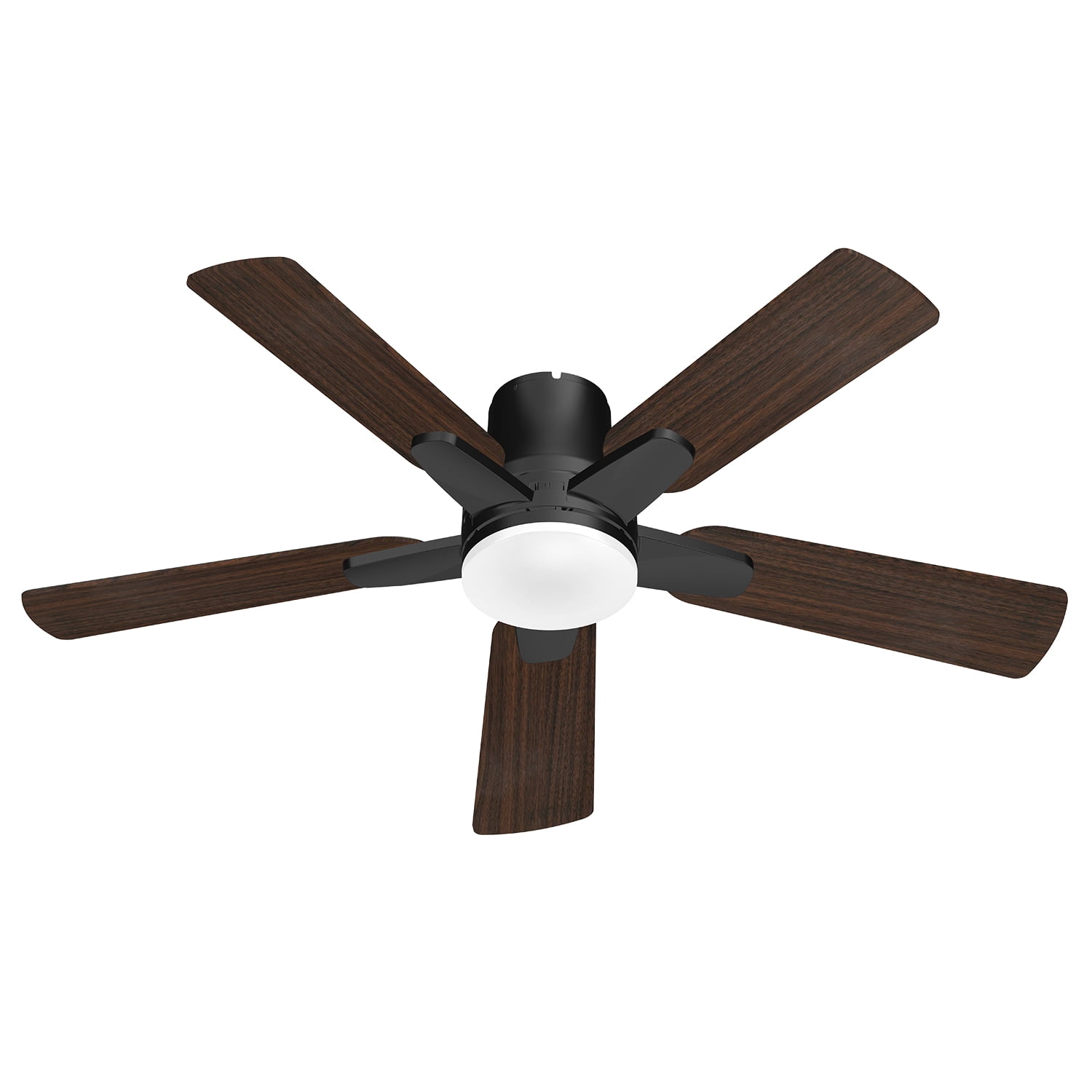 Manistays 42 inch Hugger Ceiling Fan with LED Light, Remote Control, 6 Speeds, 5 Blades, Black