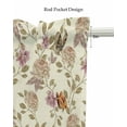 thumbnail image 5 of Beige Floral Linen Curtain Valance for Bedroom/Bathroom/Kitchen/Office/Living/Dining Room Windows,Retro Botanical Romantic Leaves Garden Herb Pocket Topper Drapes Decorative Cafe Drapery Panel 54x18, 5 of 6