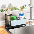 thumbnail image 1 of Soporte de esponja Cisily para fregadero de cocina con toallero de acero inoxidable, 1 of 8