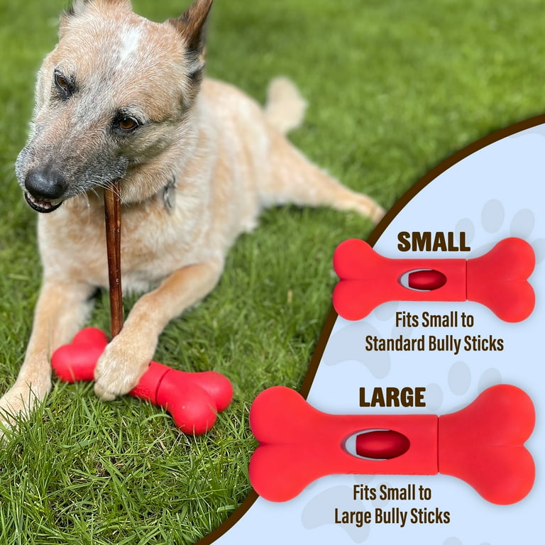 Carrot Shaped Bully Stick Holder For Dogs - Heavy Duty Chew Toy For Medium/Large Breeds, Prevents Choking, Includes Licking Grooves