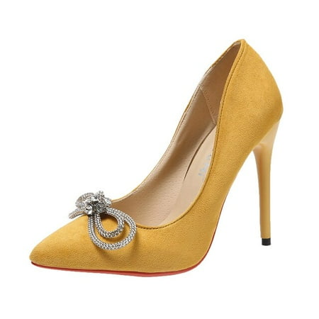 

Fashion Women Pumps Pointed Toe Metal Chain Sweet Style Purple Pink Office Dress Shoes Party Pumps Thin High Heels Elegant Pumps