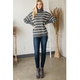thumbnail image 2 of Heavy Knit Striped Turtle Neck Knit Sweater, 2 of 5