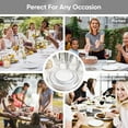 thumbnail image 5 of Hawsaiy 350PCS Silver Disposable Plates and Cups Set for 50 Guests, Plastic Dinnerware with Napkins for Wedding and Party, 5 of 10