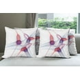 thumbnail image 6 of Ambesonne White Throw Pillow Cover 4 Pack, Modern Wavy Patterns Art, 18", Red Blue, 6 of 7