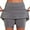 Gray, variant on Dellytop Women's Solid Color Double Layer Skort With Pockets Skirt Shorts