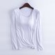 thumbnail image 1 of Pijama de manga larga para mujer, ropa de casa de color con almohadillas para el pecho, camiseta de manga larga, cómoda base para uso externo, pijama de modal de cuello redondo para mujer., 1 of 3