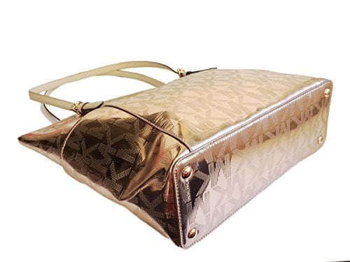 rose gold metallic michael kors purse