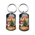 thumbnail image 2 of Merry Christmas Chihuahua Santa Hat Xmas Tree Winter Holiday Stainless Steel Keychain Dog Lover Gifts Idea Collar Charm Tag Keyring - 01013, 2 of 5