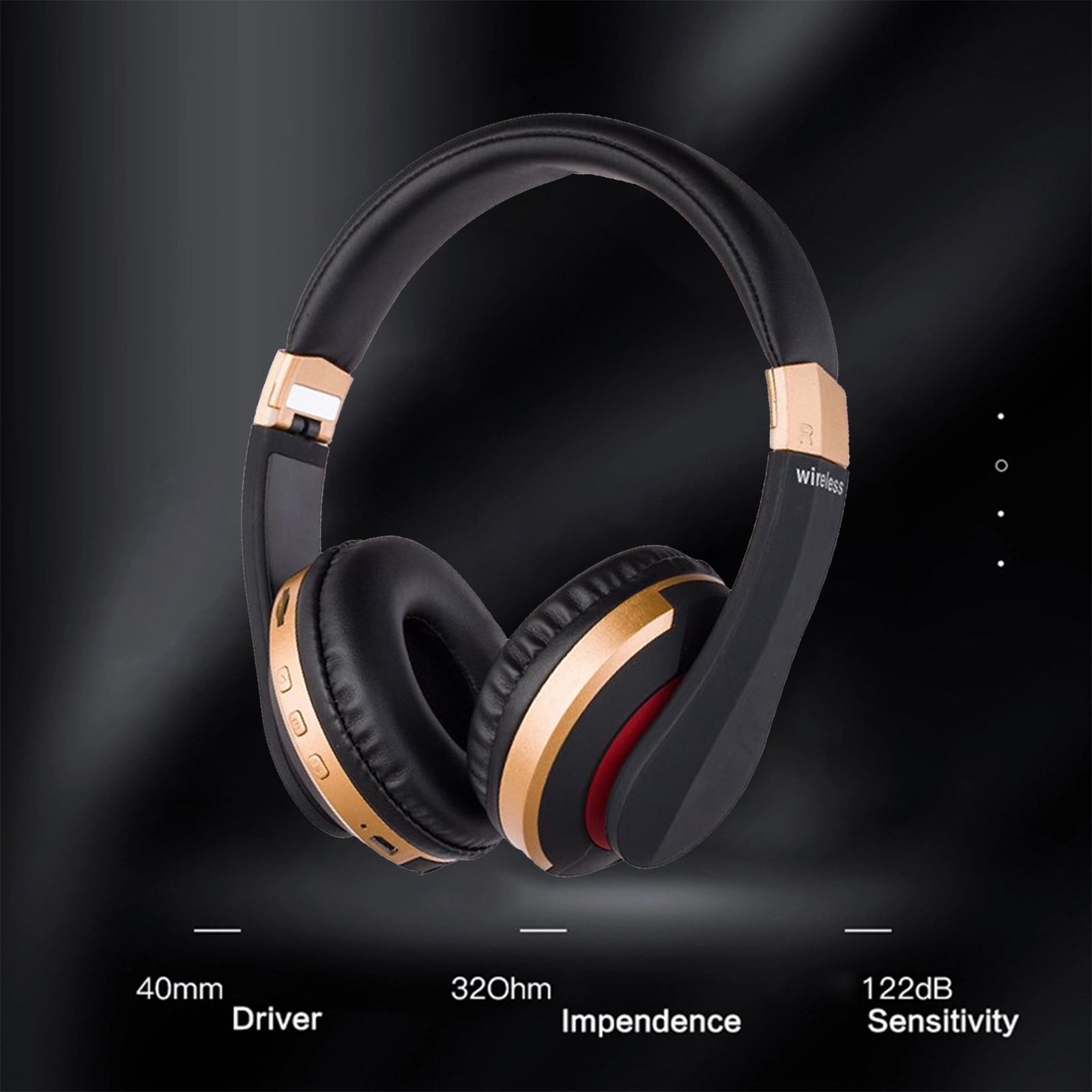 Wireless Headphones Over-Ear Headphones Active Noise Cancelling Bluetooth Headphones with Microphones, 42 Hours Playtime, HiFi Audio Adjustable Headphones for iPhone/Android/Samsung - Gold