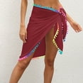 thumbnail image 4 of asdoklhq Skirt for Women Plus Size,Tassel Stitching Irregular One-Piece Strappy Skirt Swimwear Beach Towel, 4 of 6