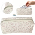 thumbnail image 2 of Cute Pencil Case, Aesthetic White Pencil Case Small Pencil Case Corduroy Pencil Pouch Large Capacity Cosmetic Bag Stationery Organizer for Travel Office Daily Classroom Supplies, 2 of 9