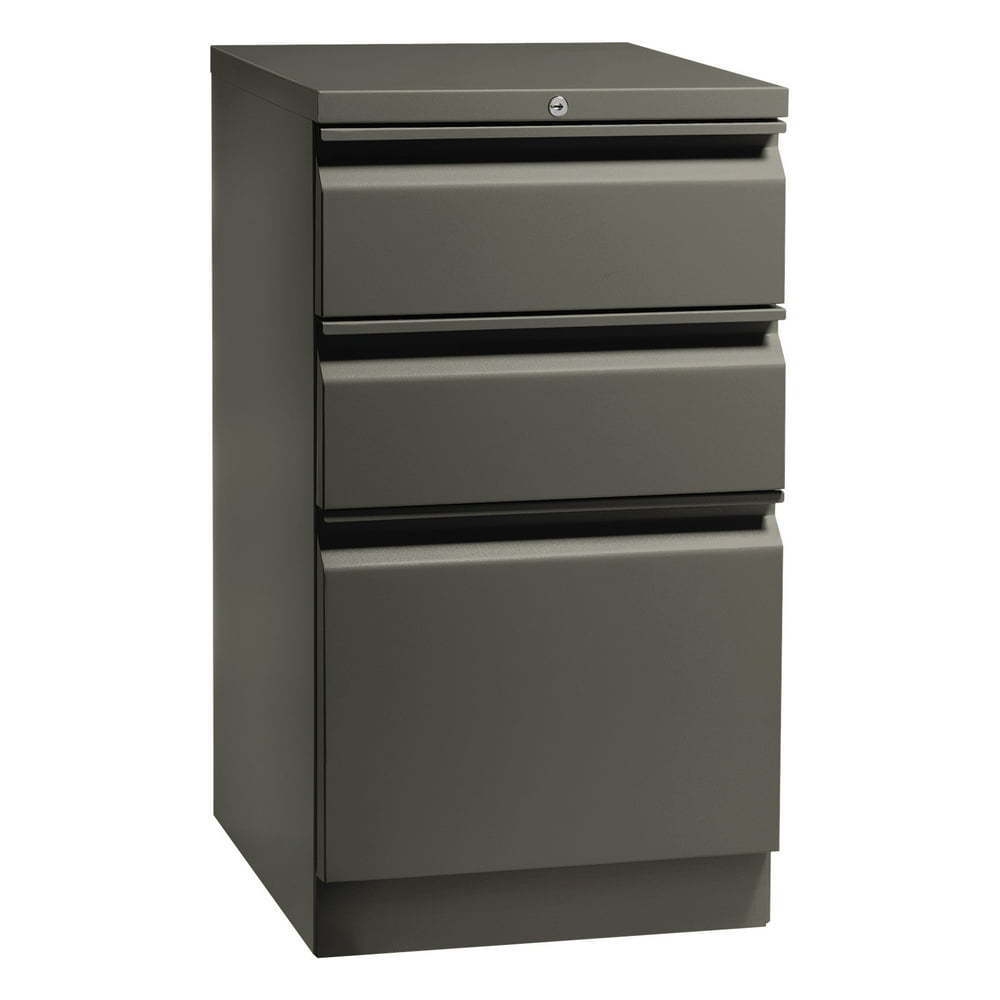 HON Flagship Mobile Box/Box/File Pedestal, Full Radius Pull, 197/8d, Charcoal
