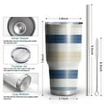 thumbnail image 6 of 30oz Blue Tan and White Tumblers Stainless Steel Tumbler with Lid and Straw,Vacuum Insulated Double Wall Travel Tumbler Cups Mug with Cleaning Brush for Coffee,Tea, 6 of 7