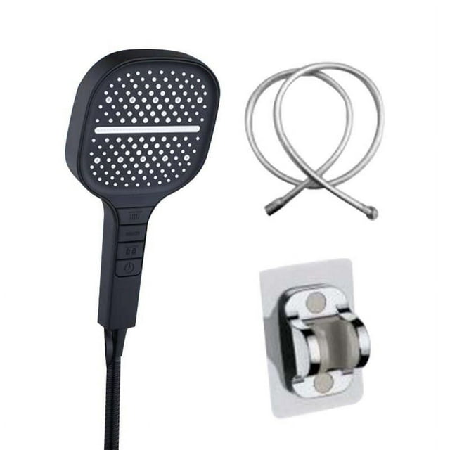 Super Strong Shower Head with 7 Functions Handheld and Rain Spray Booster for Bathroom with Hose Bracket Set
