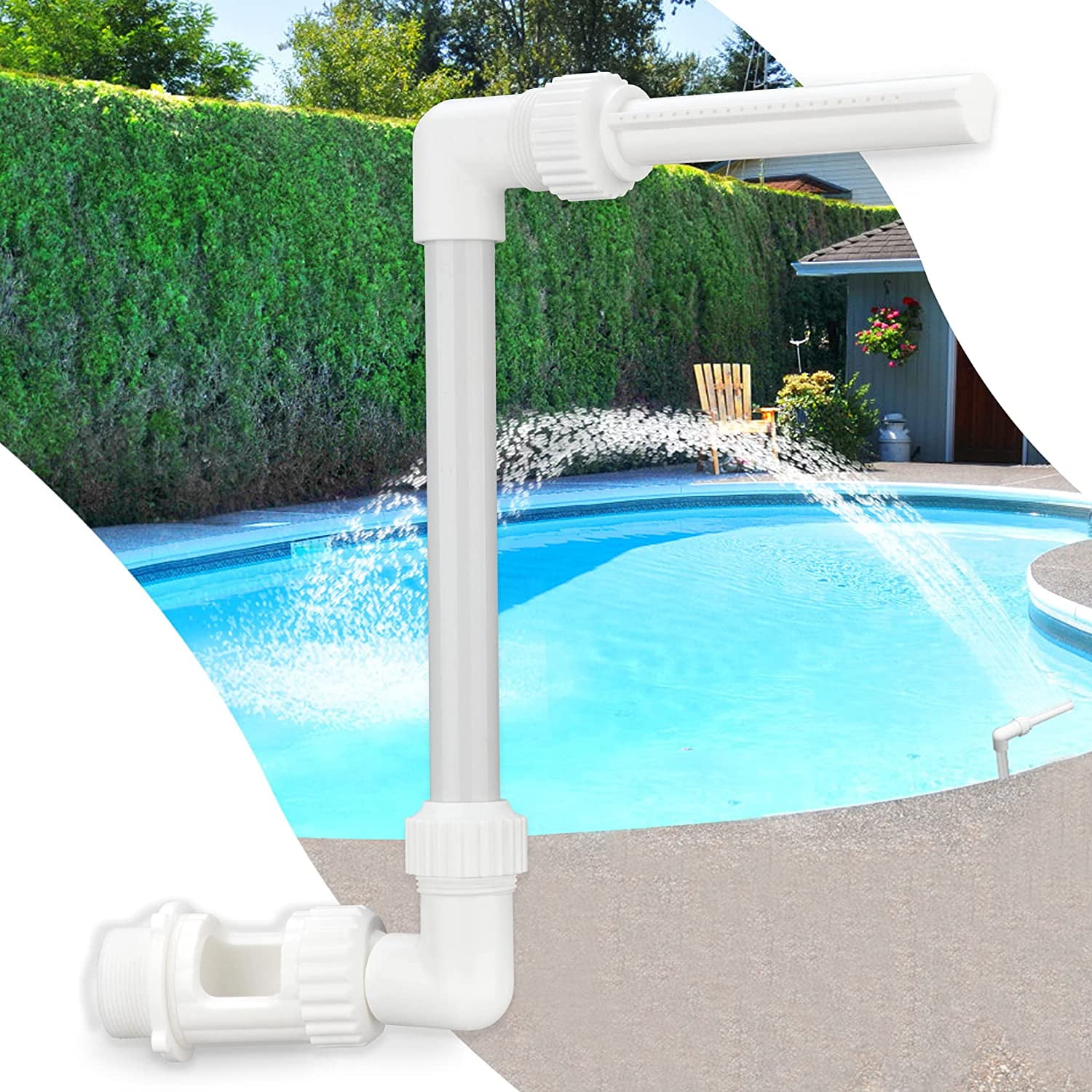Fits Most 1.5 InGround & Above Ground Threaded Return Jets 1 Pack Waterfall Pool Fountain Spray Water Adjustable Fun Sprinklers Water Fun Sprinklers Above In Ground Swimming Pool Decor