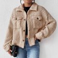 thumbnail image 1 of Chaquetas y abrigos casuales de manga larga sin capucha para mujer, de color liso, con solapa y bolsillos, suéteres, chaquetas, abrigos para mujer, 1 of 7