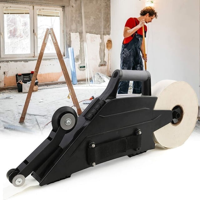 Black Banjo Drywall Taping Tool with Reversible Inside Corner Roller Wheel - Plasterboard Caulking Joint Construction Kit - Finishing Set P