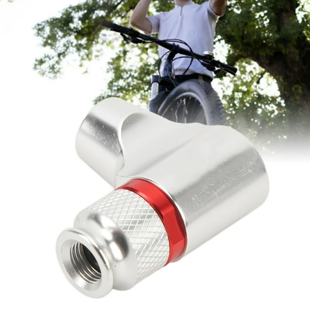 Bike CO2 Inflator, Wide Compatible Fast Inflate Quick Attach Bike Tire CO2 Adapter Aluminium Alloy with Insulated Sleeve for Mountain Bikes Black,Silver,Red