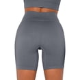 thumbnail image 5 of BadPiggies Women's Stretch Biker Shorts High Waist Yoga Shorts Tummy Control Athletic Running Tights Pants (S, Gray), 5 of 5