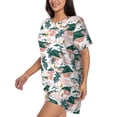 thumbnail image 2 of Naloa Hawaii Palms Women's Short-Sleeved Pajama Set, Loungewear, Summer pajamas, Breathable Cozy - 4X-Large, 2 of 9