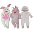 thumbnail image 1 of Kit 3 Mamelucos con Gorro Bordado Kiss Coneja, Unicornio Rosa, Queen Baby Kisses KitB417, 1 of 5