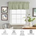 thumbnail image 2 of Rod Pocket Window Valances Vintage Green Graze Pattern Short Kitchen Curtains Monochrome Window Treatment Drapes for Bedroom Bathroom Living Room 54x18In,1 Panel, 2 of 9