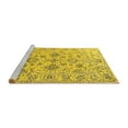 thumbnail image 2 of Ahgly Company Machine Washable Indoor Square Oriental Yellow Industrial Area Rugs, 6' Square, 2 of 4