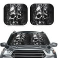 thumbnail image 2 of Cauagu Chained Skull Artwork Cauagu {designName} Print Foldable Car Windshield Sun Shade | Front Windshield Shade for Sun | Fits Small Sedans, Mini SUVs, Hatchbacks-Medium, 2 of 6
