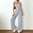 thumbnail image 6 of YanHoo Jumpsuits for Women Sleeveless Camisole Wide Leg Pants Rompers Spaghetti Straps One Piece Jumpsuit with Pockets, 6 of 7