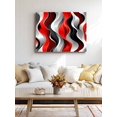 thumbnail image 4 of Red Black Grey Wall Art for Living Room,Canvas Picture Wall Decor for Bathroom Bedroom,Geometric Moire Artwork Modern Abstract Painting Artwork for Office Kitchen Hallway Dining Room Decor 16"x20", 4 of 8