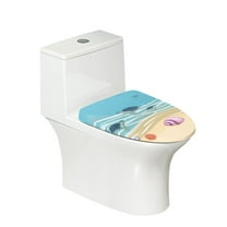 KUIFORTI Toilet Lid Seat Cover Cartoon Seashell Turtle Toilet Cover Soft Bathroom Covers Universal Fit for Standard Oblong Round Elongated Bath Room Bowl Lids