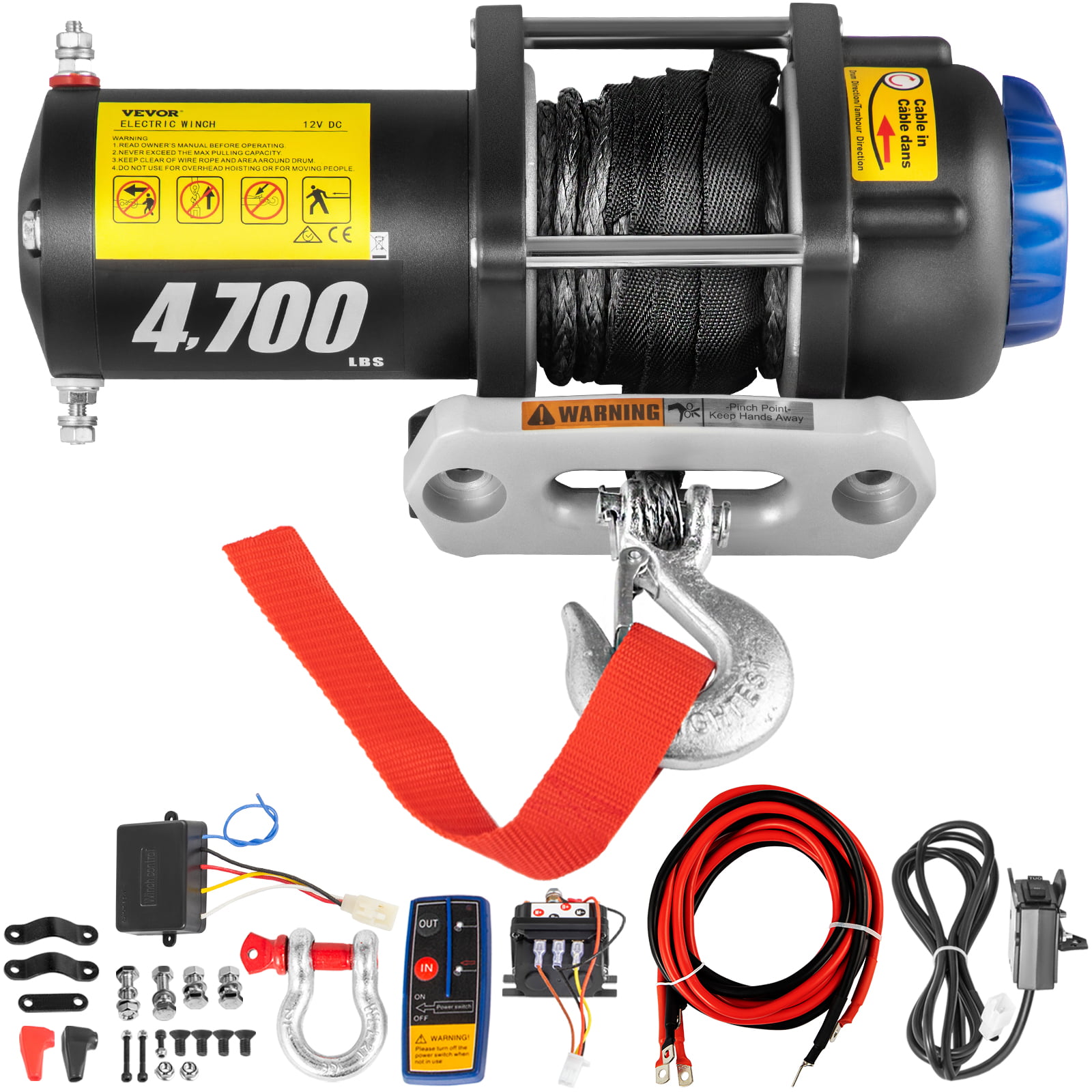 VEVOR Truck Winch 3,500LBS Electric Winch 10m/33ft Steel Cable 12V Power Winch Jeep Winch with Wireless Remote Control and Powerful Motor for UTV ATV Jeep and Truck in Car Lift 