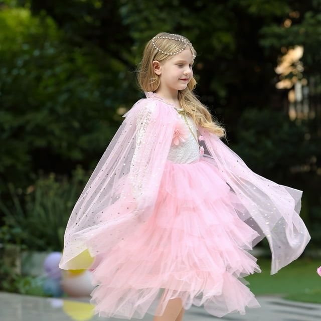 Capa de chal para niña de Navidad 2021, disfraz de princesa Aisha de Frozen para niña