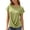 Green, variant on Venzia Women‘s Solid Crew Neck Short Sleeve T-Shirt – Elegant Twisted Hem Blouse with Subtle Tailored Fit, Casual Summer Top BlueC XL