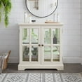 thumbnail image 2 of WGYPRIME 30.32" Display Cabinet with LED, Antique style Curio Cabinet with Adjustable Shelves and 2 Glass Lattice Doors, Elegant Bookcase and Storage Cabinet for Home Decor and Organization CHE, 2 of 17
