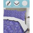 thumbnail image 4 of Purple Floral Queen Size Down Alternative Comforter, Lightweight Comforter Quilt Bedding Set with Pillow Shams Spring Abstract Art Flower Botanical All Seasons Bed Comforter Duvet Insert 90"x96", 4 of 7