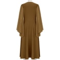 thumbnail image 4 of Women Renaissance Costume Split Sleeve Double Layer Dress for Fairy Witch Halloween Pirate Party Coffee XXL, 4 of 5