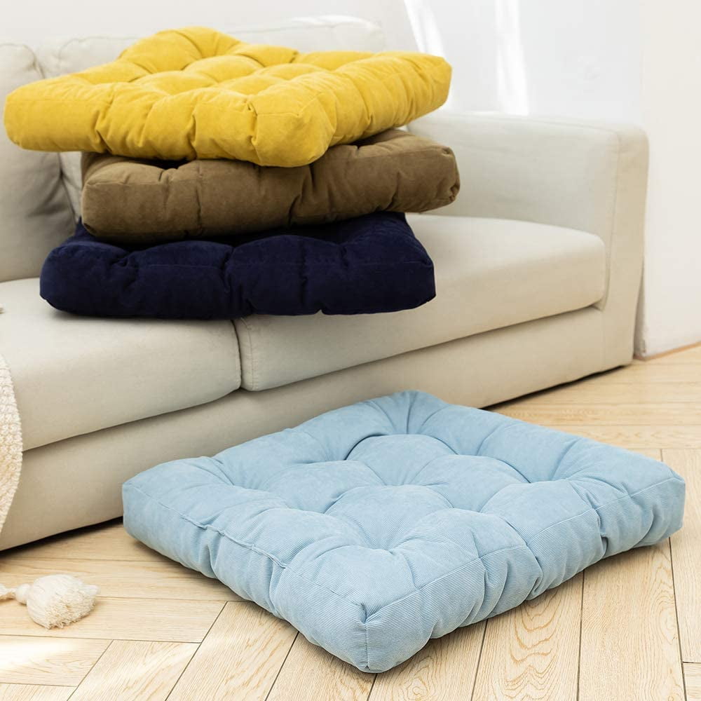 Square Thick Floor Seating Cushions,Solid Thick Tufted Cushion Meditation Pillow for Sitting on Floor,Tatami Pad for Guests or Kids Reading,Yoga