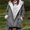 Gray, variant on LEAVINGSUO Plush Oversized Women's Jacket Lounge,Women's and Winter Hooded Long Sleeved Hooded Coat Top Long Sleeved Hooded Casual Coat/Jacket Green S