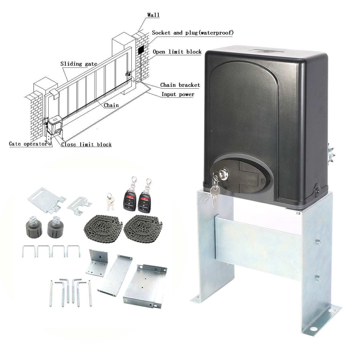Auto Sliding Gate Opener Hardware Driveway Security Auto Sliding Gate Opener Hardware Driveway Security