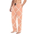 thumbnail image 5 of Cotton Mens PJ Pajama Pants Bottoms Waistband Sleepwear with Pockets Orange Block, 5 of 7