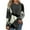 Gray, variant on Color Block Shirts for Women Casual Round Neck Long Sleeve Printed Loose Shirt Blouse Tops Purple