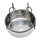 thumbnail image 1 of Copa de Gallinero de Acero inoxidable, Grado de Alimento a Prueba de Derrames de Tazones de Jaula de Mascotas fáciles de Limpiar a Prueba de Óxido extraíbles con soporte para, 1 of 7