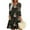 Black, variant on Christmas Dresses for Women Women's Christmas Printed Fashionable V-neck Button Seven Part Cuff Pocket Dress for Holiday Party,Army Green,L