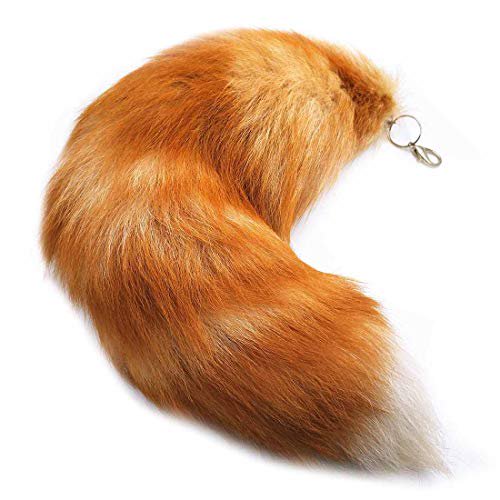 Generic Fox Tail Keychain Fox Key Ring Hook Extra Huge Soft Fluffy
