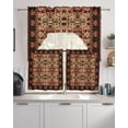 thumbnail image 2 of Abstract Geometric Swag Valance and Tier Curtains Set Dots and Wireframe Flowers Kitchen Curtains 3 Piece Set Rod Pocket Panels for Bedroom Cafe Swag Valances and 36 inches Tiers, 2 of 6