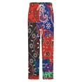 thumbnail image 5 of Colorful Paisley Bandana Patterns Winter Female Pants Flannel High Waist Women Pants Lady Warm Straight Leg Plush Trousers, 5 of 7