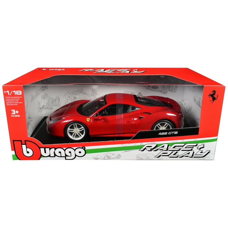Bburago Ferrari 488 GTB Red 1/18 Diecast Model Car - Collector's