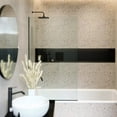 thumbnail image 2 of Fine Fixtures Frameless Fixed Tub Shower Glass Panel - Clear Tempered Glass Bathroom Shower Door 30" W x 58" H Black Finish, 2 of 4