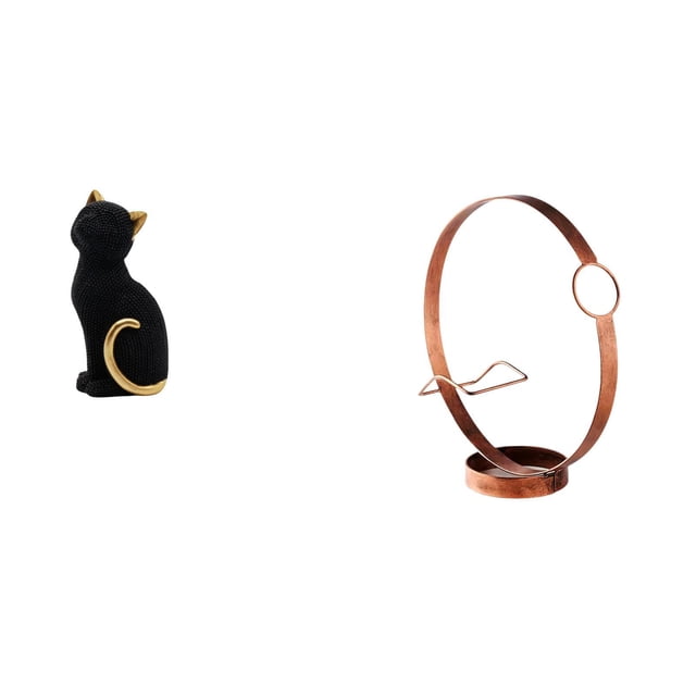 Escultura De Gato De Resina, Soporte Para Botellas De Vino, Figura Decorativa, Adorno De Animal, Estante Organizador De Metal Para Sala De Estar, Dormitorio, Entrada, Estantería De Exhibición